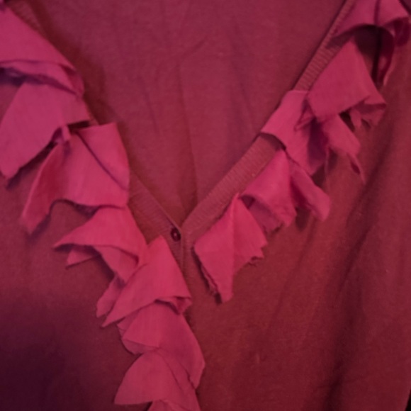 New York & Company Raspberry Open-Front Cardigan - Picture 4 of 5